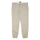 LEVI'S Mens Cotton Blend Beige Slim Tapered Trousers W34 L27 Casual Zip Closure