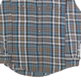 TIMBERLAND Mens Blue Brown Check Shirt M Button Front Casual Cotton