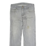 CARHARTT Mens Regular Fit Cotton Jeans Light Blue Button W34 L29 Workwear Casual
