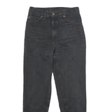 WALLEES Womens Jeans Black Regular Skinny Denim Medium W28 L28 Zipped Hem