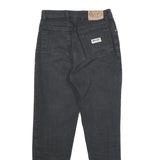 WALLEES Womens Jeans Black Regular Skinny Denim Medium W28 L28 Zipped Hem