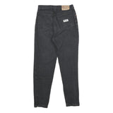 WALLEES Womens Jeans Black Regular Skinny Denim Medium W28 L28 Zipped Hem