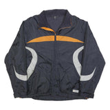 TCM Mens Navy Blue Orange Sports Zip Up Lightweight Polyester Jacket L