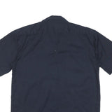 DICKIES Mens Navy Blue Cotton Blend Work Shirt M Button Pocket Design