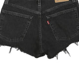 LEVI'S Womens Shorts Black Denim Cut-Off XS W28 Button Fly Frayed Hem Casual