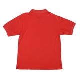 FILA Mens Red Short Sleeve Plain S Polo Shirt Cotton Blend Casual Sportswear