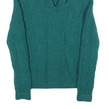 Womens Green Patterned Pullover Jumper Cable Knit S Winter Knitwear