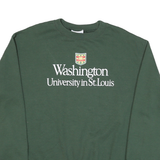 CHAMPION Mens Green Washington University In St Louis Crew Neck M Cotton