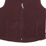 WOOLRICH Womens Maroon Fleece Jacket M Polyester Zip Outdoor Sleeveless Casual