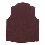 WOOLRICH Womens Maroon Fleece Jacket M Polyester Zip Outdoor Sleeveless Casual