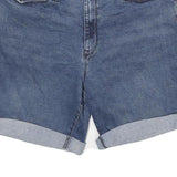 DKNY Womens Denim Blue Shorts UK 12 W32 Casual Cotton Blend Roll-Up Hem
