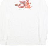 THE NORTH FACE Womens White Long Sleeve Crew Neck XL Floral Logo Cotton Blend