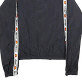 ELLESSE Womens Black & White Chevron Nylon Track Jacket UK 10 Zip Casual Sport