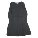 HOBBS LONDON Womens Grey Fit & Flare Wool Blend Knit Midi Dress UK 12 Sweater