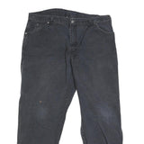 DICKIES Mens Regular Fit Black Denim Jeans W40 L30 Workwear Zip Closure