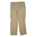 CARHARTT Mens Cotton Blend Beige Regular Straight Cargo Trousers W36 L32 Durable