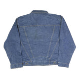 NO STRINGS ATTACHED Mens Blue Denim Jacket L Cotton Classic Button Closure