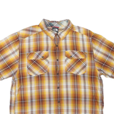 THE NORTH FACE Mens Yellow & Brown Checked Shirt L Casual Cotton Blend Button Up