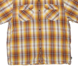 THE NORTH FACE Mens Yellow & Brown Checked Shirt L Casual Cotton Blend Button Up