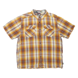 THE NORTH FACE Mens Yellow & Brown Checked Shirt L Casual Cotton Blend Button Up