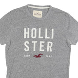 HOLLISTER Mens Grey Graphic T-Shirt S Short Sleeve Crew Neck Cotton Blend