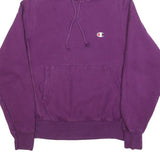 CHAMPION REVERSE WEAVE Mens Purple Pullover Hoodie S Cotton Blend Casual