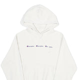 CHAMPION REVERSE WEAVE Mens White Hoodie M Cotton Blend Pullover Hooded
