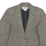 CARLISLE Womens Beige & Black Wool Checked Button Jacket M Woven Classic