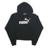 PUMA Womens Black Hoodie L Cotton Blend Pullover Hooded Sweatshirt