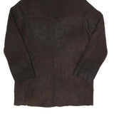 Womens Brown Faux Suede Hooded Jacket UK 16 Zip Plain Warm Casual