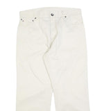 TOMMY HILFIGER Mens Cotton Blend White Regular Straight Trousers W35 L28 Classic