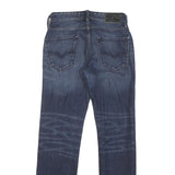 GUESS Mens Blue Regular Fit Straight Denim Jeans W30 L31 Classic Zip Pocket