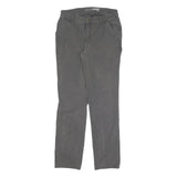 CARHARTT Womens Cotton Blend Grey Regular Straight Trousers W26 L29 Zip Closure