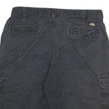 DICKIES Mens Shorts Black Cargo Cotton Blend XL W34 Workwear Casual