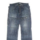 F20 Mens Jeans Blue Regular Straight Denim Medium W32 L28 Button Closure