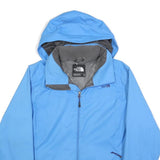 THE NORTH FACE Womens Blue Outdoor Jacket M Polyester Zip Hooded Plain Casual