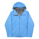 THE NORTH FACE Womens Blue Outdoor Jacket M Polyester Zip Hooded Plain Casual