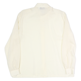 VALENTINE Womens Cream Shirt Long Sleeve Collared Plain M Classic Elegant Top