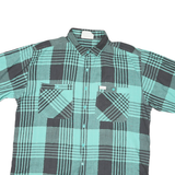 DISCO Mens Blue & Black Check Shirt 2XL Button Short Sleeve Cotton Casual