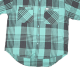 DISCO Mens Blue & Black Check Shirt 2XL Button Short Sleeve Cotton Casual