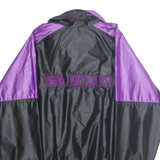 ASTRO SPORTSWEAR Mens Black & Purple Suzuki Zip Jacket S Nylon Sportswear