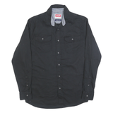 WRANGLER Mens Black Shirt S Cotton Long Sleeve Workwear Casual