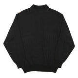 PKZ Mens Black Patterned Pullover Polo Wool Blend Jumper L Casual Retro Knit