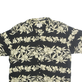 R&R CLASSICS Mens Black & Cream Floral Rayon Shirt XL Summer Beach Style