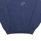 HANES Mens Blue Crew Neck XL Embroidered Logo Sweatshirt Cotton Blend Casual