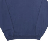 HANES Mens Blue Crew Neck XL Embroidered Logo Sweatshirt Cotton Blend Casual