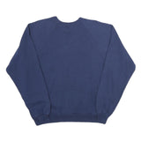 HANES Mens Blue Crew Neck XL Embroidered Logo Sweatshirt Cotton Blend Casual