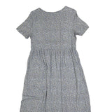 ALL THAT JAZZ Womens Grey Floral Day Dress Cotton Blend Short Sleeve Midi M