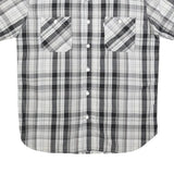 LEVI'S Mens Black & Grey Check Shirt M Cotton Casual Short Sleeve Button Front