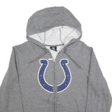 NFL Womens Grey Full Zip Hoodie XL Colts Logo Cotton Blend Casual